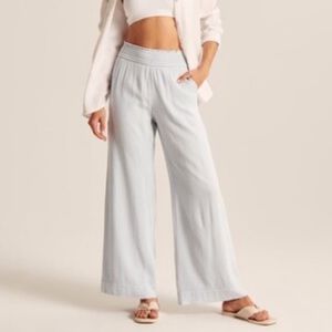 Abercrombie Pull-on Wide Leg Pants in Light Blue